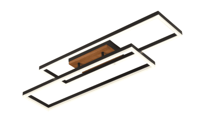 LED Осветително тяло 86W Черно/Дървено CCT + Дистанционно управление