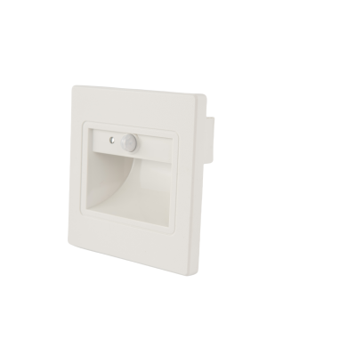 LED Осветител за Стълби Квадратен 1W 3000K IP20 Бял + Сензор