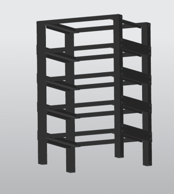 Black Stacked Rack for VT48200B