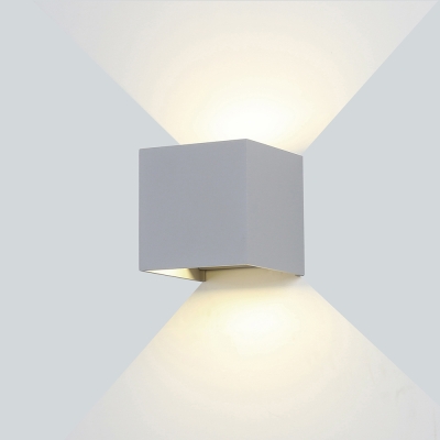 LED Стенен Осветител Сив Квадратно Тяло