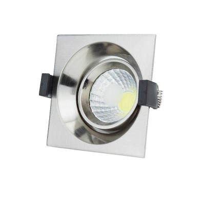 LED Луна COB Квадратна, Насочваща Се 8W INOX