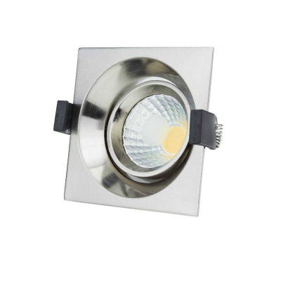 LED Луна COB Квадратна, Насочваща Се 8W INOX