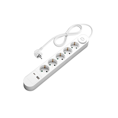 Разклонител 5 Гнезда + ON/OFF бутон и USBx2