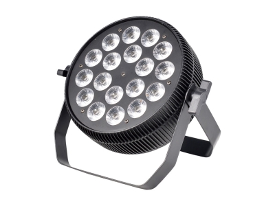 Power In/Out LED Slim Flat PAR Can 18x 10W RGBWA+UV 6 in 1