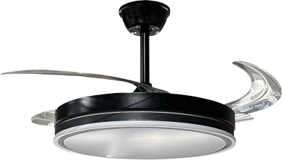 LED Осветително тяло Вентилатор 36W/3CCT Черно + Дистанционно управление