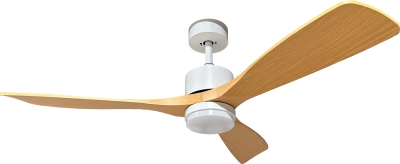 LED Осветително тяло Вентилатор 18W/3CCT Бял Дървен + Дистанционно управление
