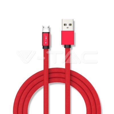 1м. Микро USB Кабел Червен Серия "Ruby"