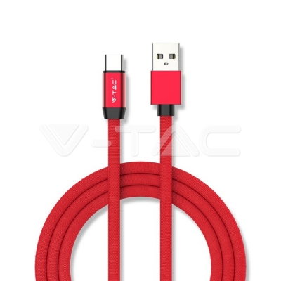 1м. Тип C USB Кабел Червен Серия "Ruby"