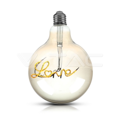 LED Крушка 5W E27 Filament G125 Amber 2200K
