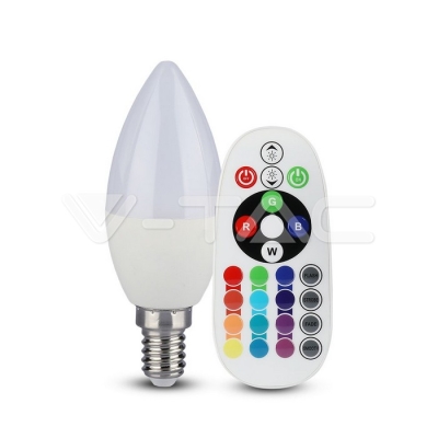 LED Крушка 3.5W Е14 А80 Кендъл Димираща С Дистанционно RGB 6400K