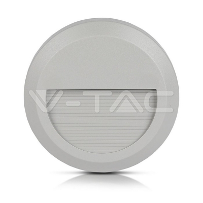 2W LED Осветление за Стъпала Сиво Тяло Кръг Неутрално Бяла Светлина