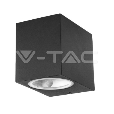 Фасадно Тяло за Стена GU10 Алуминий Квадрат Черно Една Посока IP44