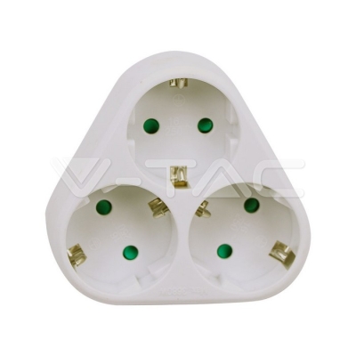 3 Щепсел Разклонител 10/16A 250V Триъгълник Бял