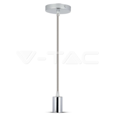 Пендел Хромиран Купол Светло Сив Кабел