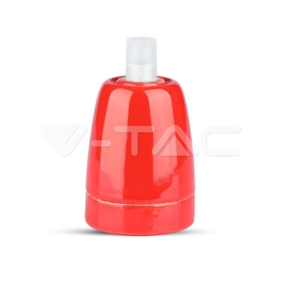 Фасунга Порцелан E27 Червен