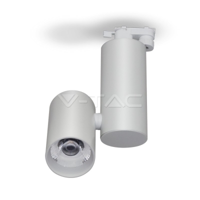 30W LED Прожектор Релсов Монтаж Бяло Тяло Бяла Светлина