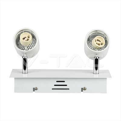 2 x GU10 Корпус Луна Релсов Монтаж Бял