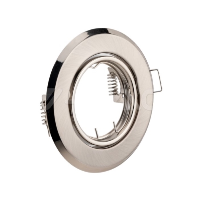 GU10 Фитинг Кръг Сатен Никел 2 бр/кутия