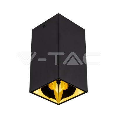 GU10 Корпус Квадрат Черно, Златно