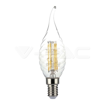 LED Крушка 4W Filament E14 Кендъл Спирала Пламък 3000K