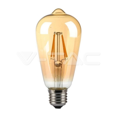 LED Крушка 4W Filament E27 ST65 Амбър 3000K