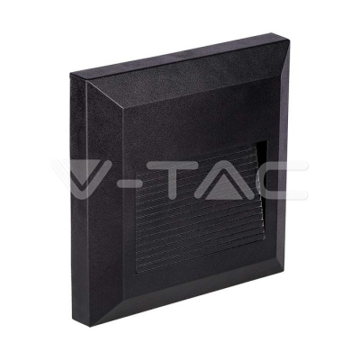 2W LED Осветление за Стъпала Черно Тяло Квадрат 4000К