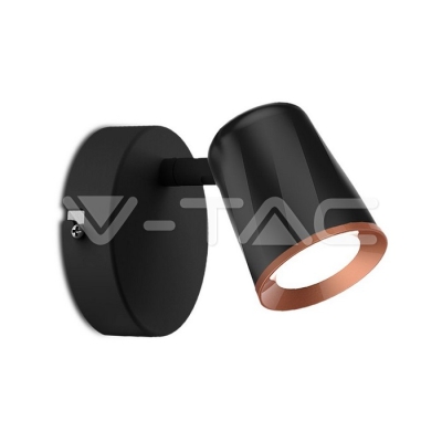 6W LED Единична Спот Лампа 4000К Черна