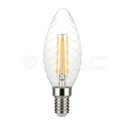 LED Крушка 4W Filament  E14 Кендъл Спирала Димиращ 3000K