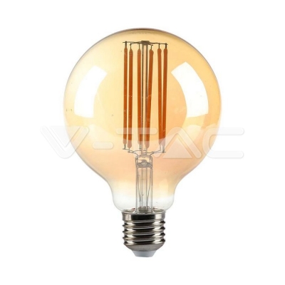 LED Крушка 7W Filament E27 G95 Амбър 2200K