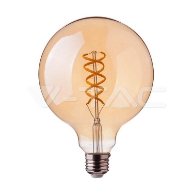 LED Крушка 5W Filament E27 G95 Амбър 1800K