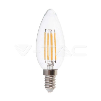 LED Крушка 6W Filament E14 Кендъл 6400К