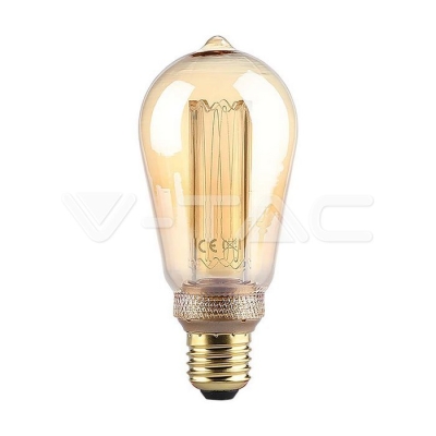 LED Крушка 4W Filament  E27 ST64  Амбър Арт 2200K