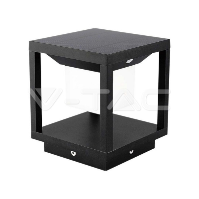 LED Соларен Стълб Черен 3000К