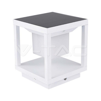 LED Соларен Стълб Бял 3000К