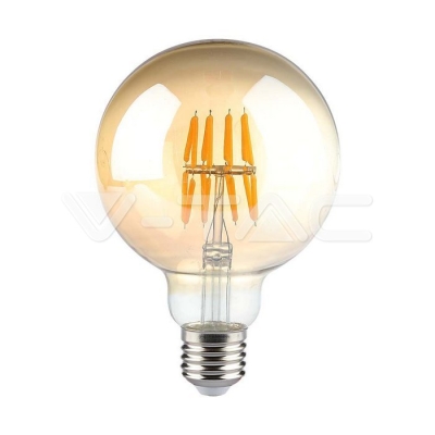 LED Крушка 8W Filament E27 G95 AMBER 2200K