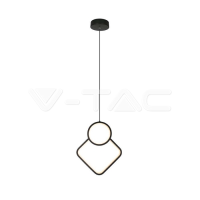 LED Осветител 12W Висящ Геометрик 280 x 1800мм Черен 3000К