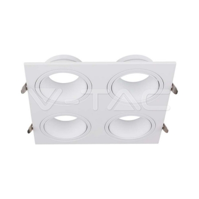 GU10 Корпус Четворен Метал PC Бял