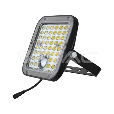 10W LED Соларен Прожектор LiFePo Батерия 3.7V Черен 6000K