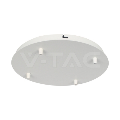 Основа Стомана D300*H25mm 5 Отвора Бял Мат