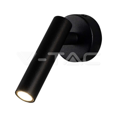 2W LED Стенен Аплик Хотел Кръг 4000K Черно Тяло