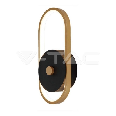 15W Стенна Лампа (L33*W15*H4.4мм) 3000K Черно + Златисто Тяло IP65