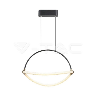 12W LED Висящ Пендел 1.5м 400mm 4000K Черно Тяло