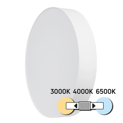 ULTRALUX - LED CCT ПЛАФОНИЕРА, БЯЛ, 24W, 3000K/4000K/6500К, 220-240V AC, КРЪГ, IP20 - SPL2B24CCT