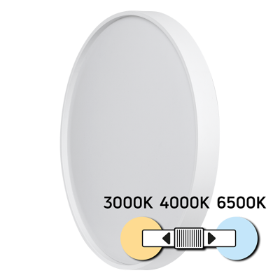 ULTRALUX - LED CCT ПЛАФОНИЕРА, БЯЛА, 12W, 3000K/4000K/6500К, 220-240V AC, КРЪГ, IP20 - SPL1B12CCTW