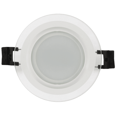 ULTRALUX - LED СТЪКЛЕН ПАНЕЛ ЗА ВГРАЖДАНЕ, КРЪГ, 6W, 2700K, 220V AC, ТОПЛА СВЕТЛИНА, IP44 - LPRG627