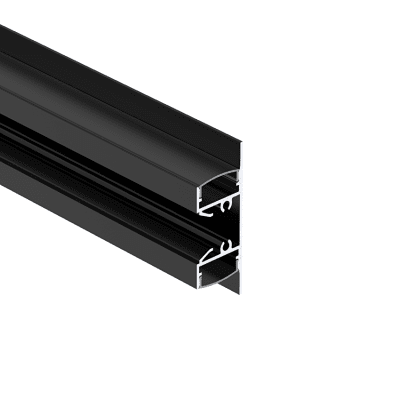ULTRALUX - Алуминиев профил за LED лента, черен с черен дифузер, 3м, двоен - APK319BK