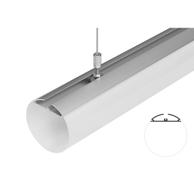 ULTRALUX - АЛУМИНИЕВ ПРОФИЛ ЗА LED ЛЕНТА, ЦИЛИНДЪР Ø60ММ, 2М - APN212