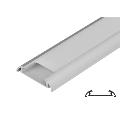 ULTRALUX - АЛУМИНИЕВ ПРОФИЛ ЗА LED ЛЕНТА ЗА ОТКРИТ МОНТАЖ, ШИРОК, 2М - APN216