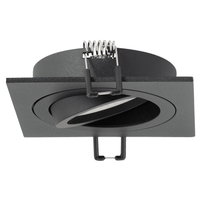 ULTRALUX - ЛУНА ЗА ВГРАЖДАНЕ КВАДРАТ, GU10, ПОДВИЖНА, ЧЕРНA, IP20 - FPSGU10BL