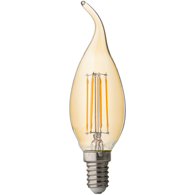 ULTRALUX - LED ДИМИРАЩ FILAMENT ПЛАМЪК 4W, E14, 2500K, 220V AC, АМБЪР - LFF41425D